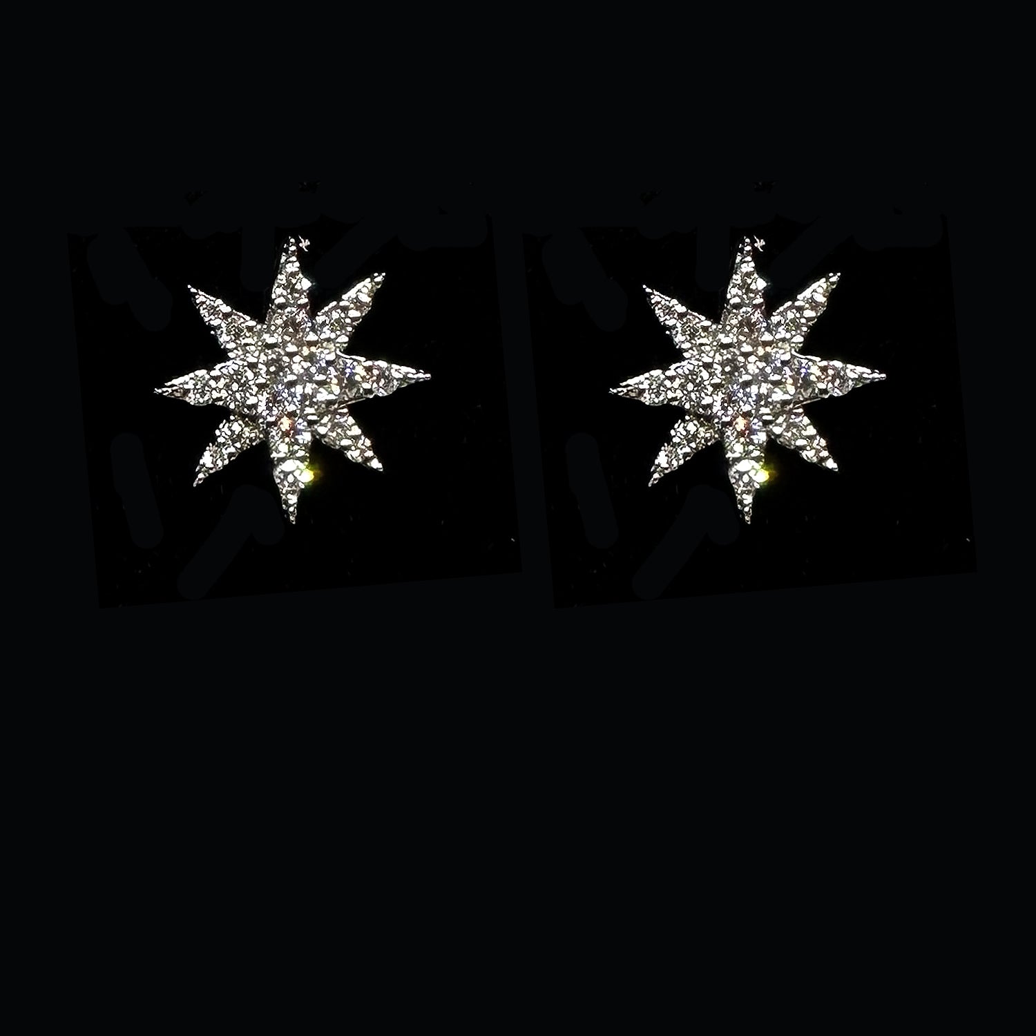 36053 - 18K diamond stars shaped earrings