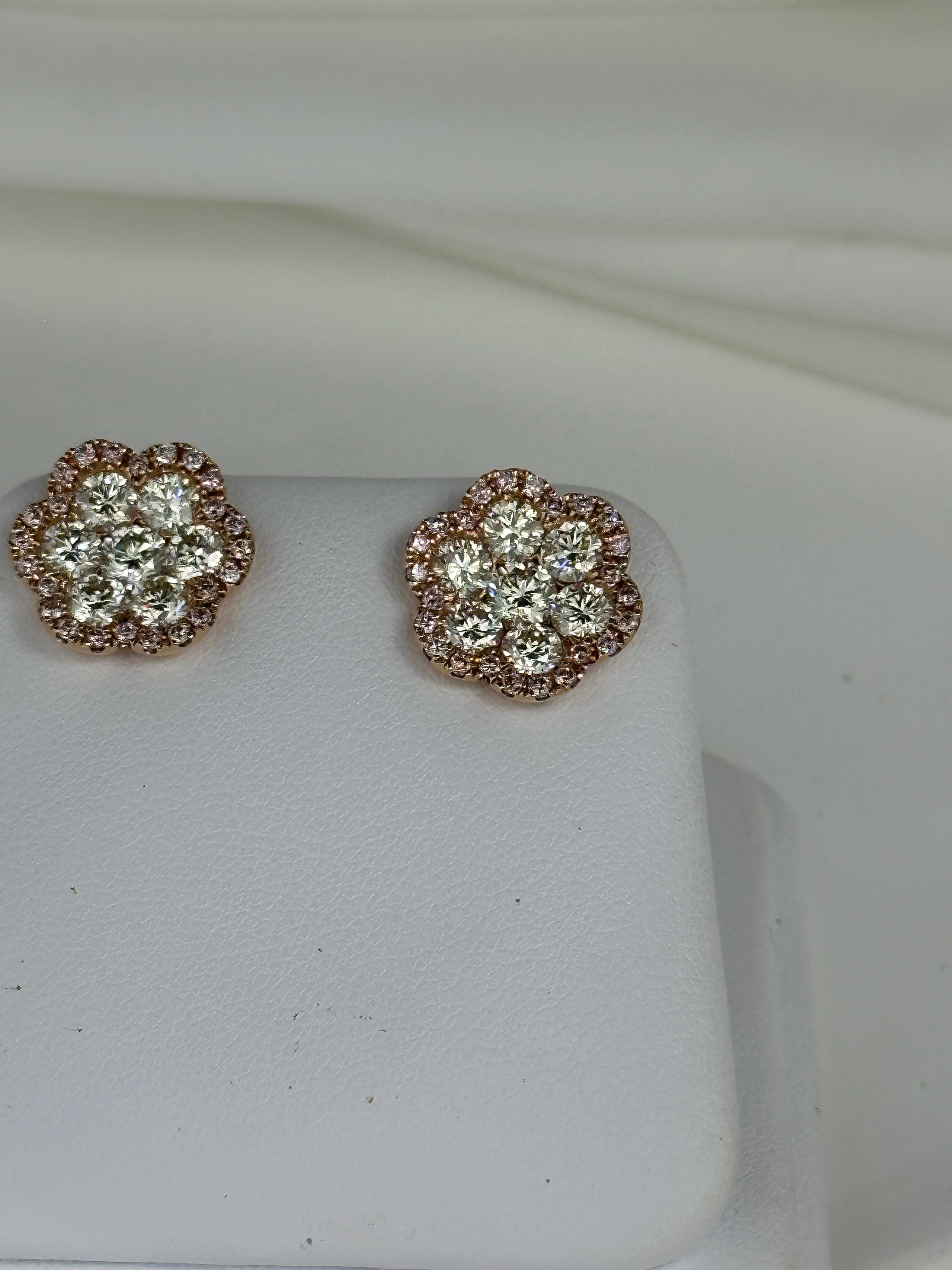 35994 - 18K diamond rose gold earrings